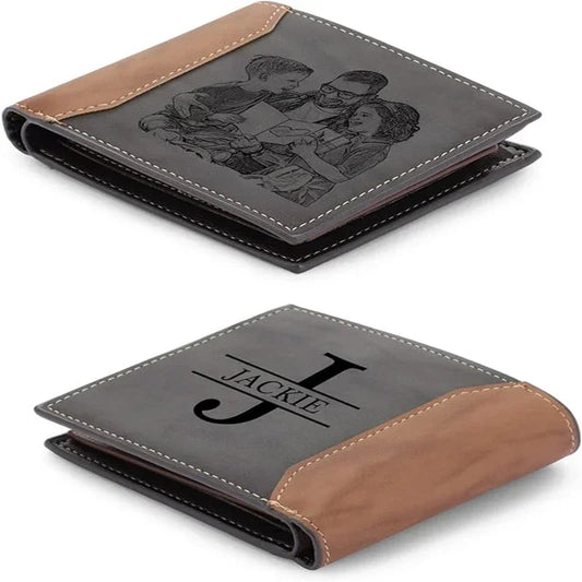 Personalized Wallet for Men – Custom Photo & Name Bifold Wallet