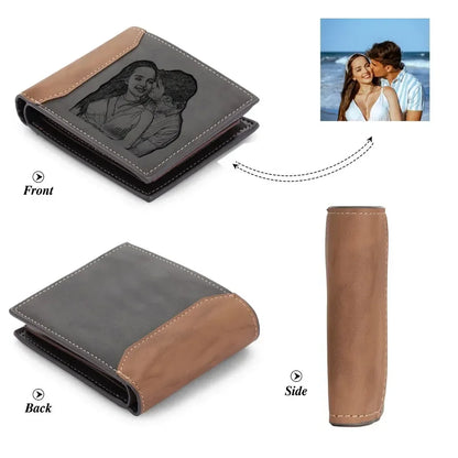 Personalized Wallet for Men – Custom Photo & Name Bifold Wallet