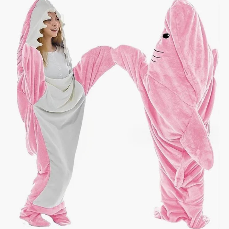 Viral Shark Sleeping Bag Plush Full-Body Wearable Blanket