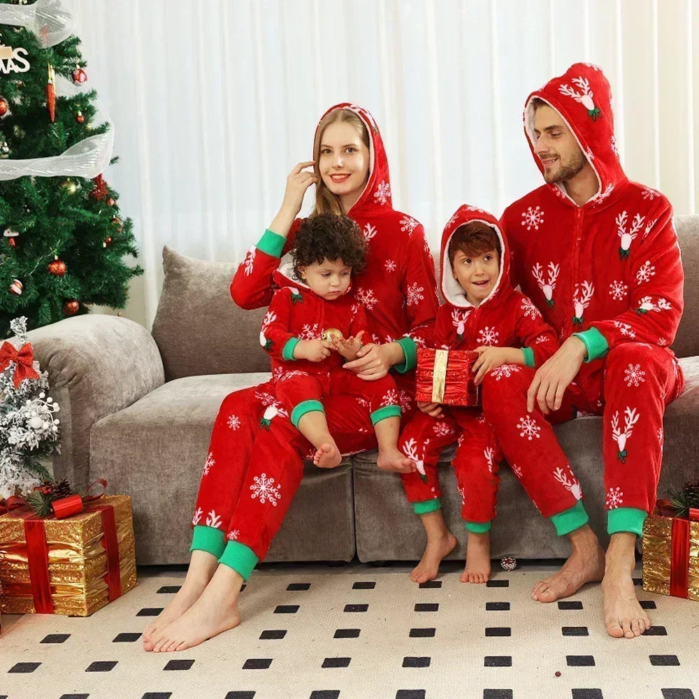 Warm Christmas Jumpsuits Matching Family PJs