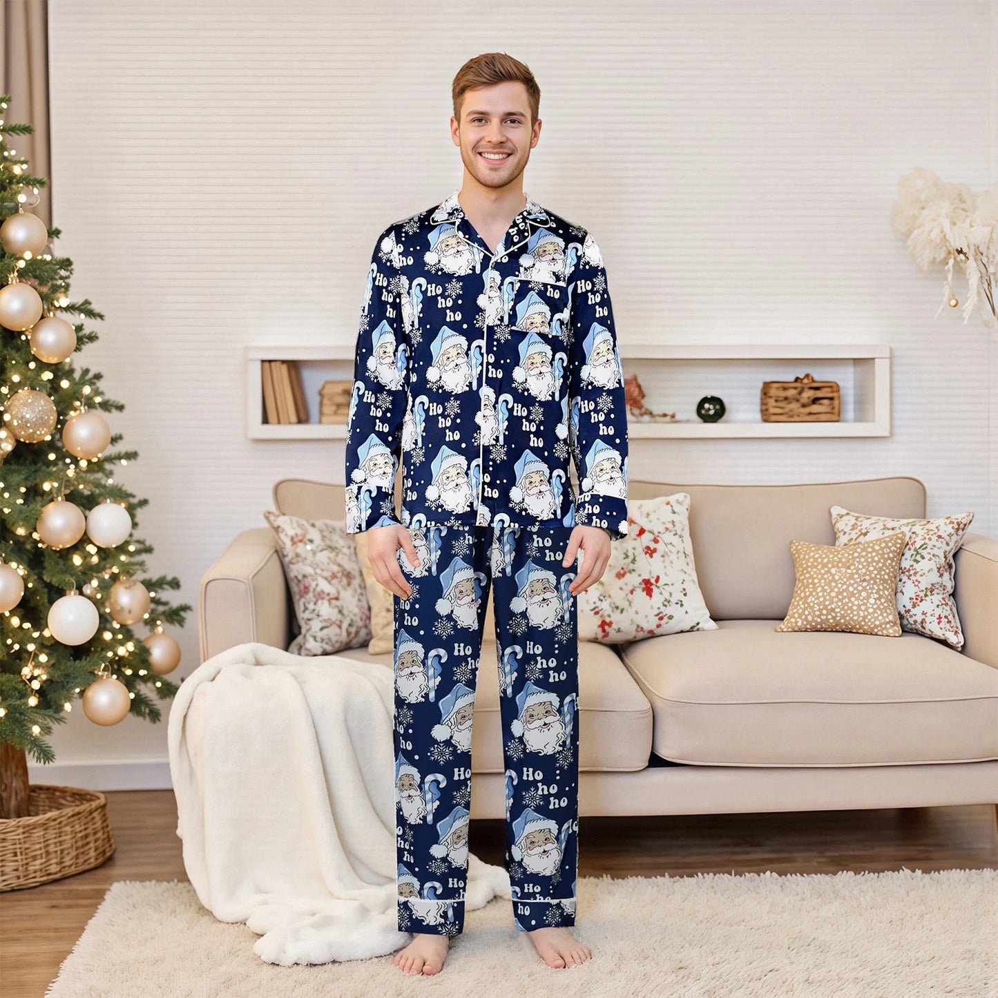 Pink & Blue Coordinating Family Christmas Pajamas