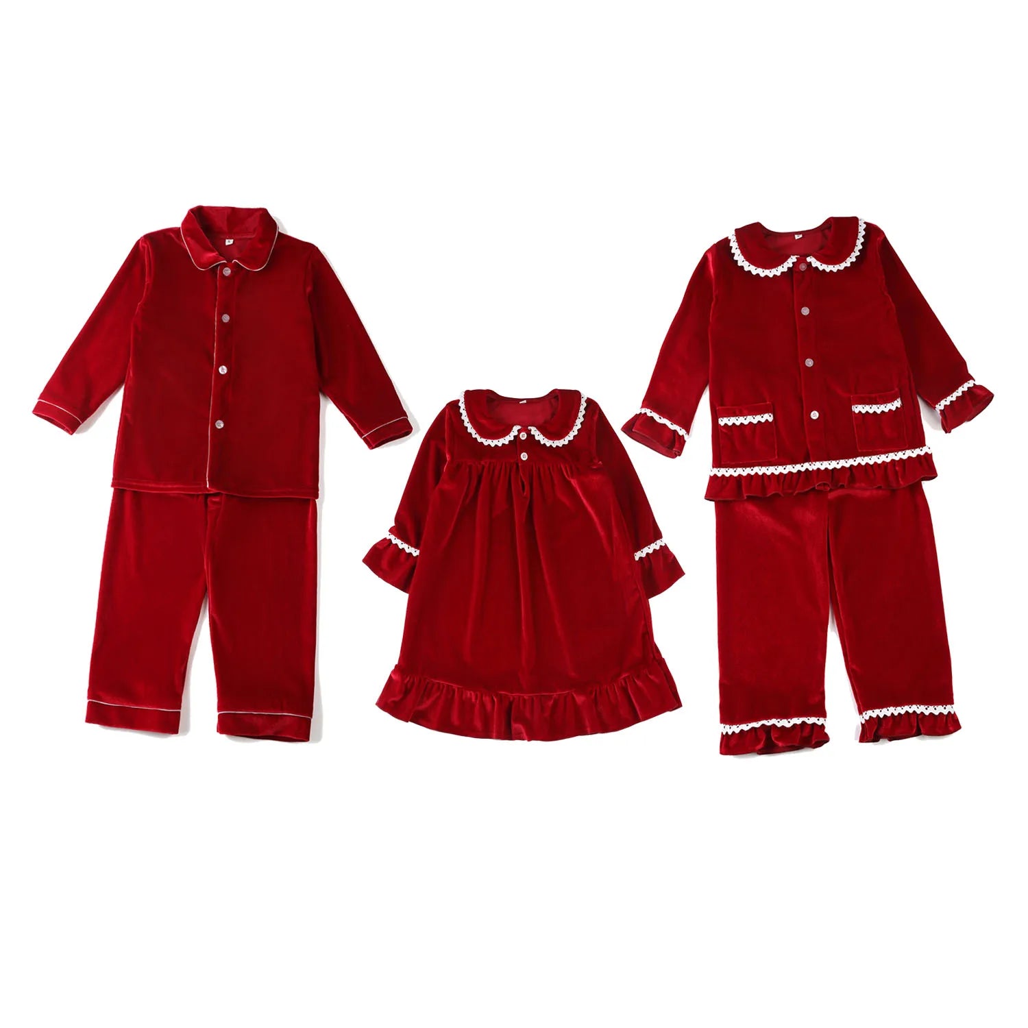 Luxury Velevt Christmas Family Pajamas Sets BigBeryl