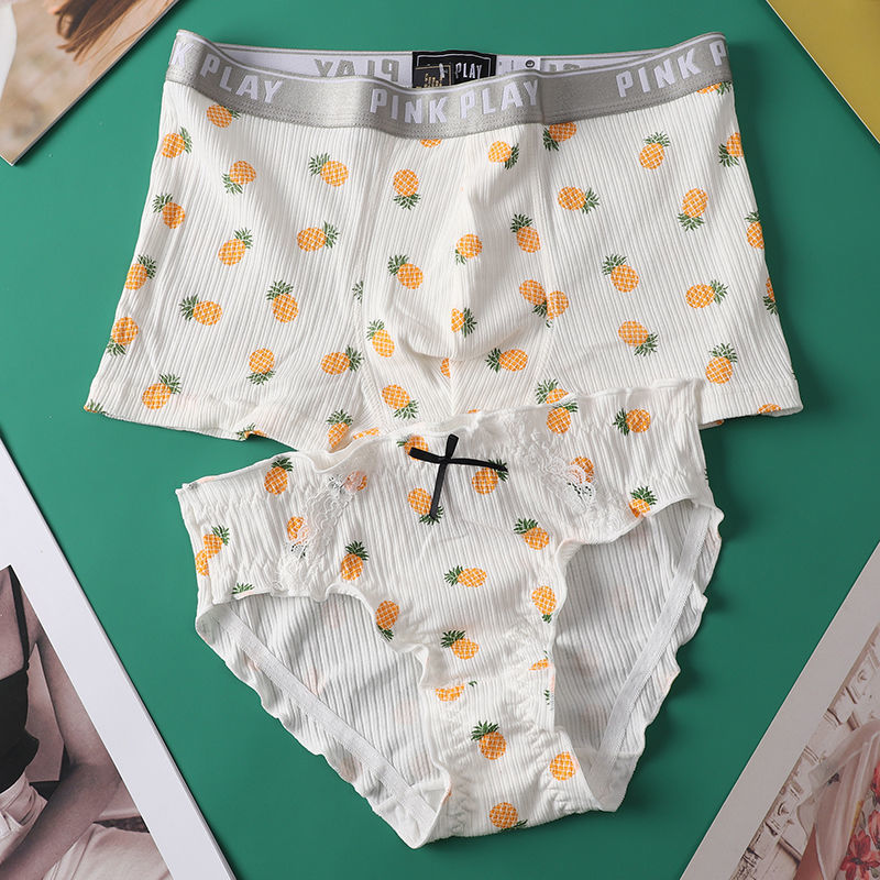 Pineapple Boxers briefs. Matching couple underwear.