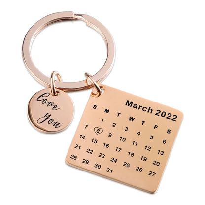 Personalized Calendar Date Keychain