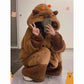 3D Capybara Plush Fleece Hooded Loungewear Suit