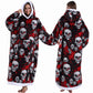 Halloween Print Sherpa Fleece Oversized Wearable Blanket Hoodie
