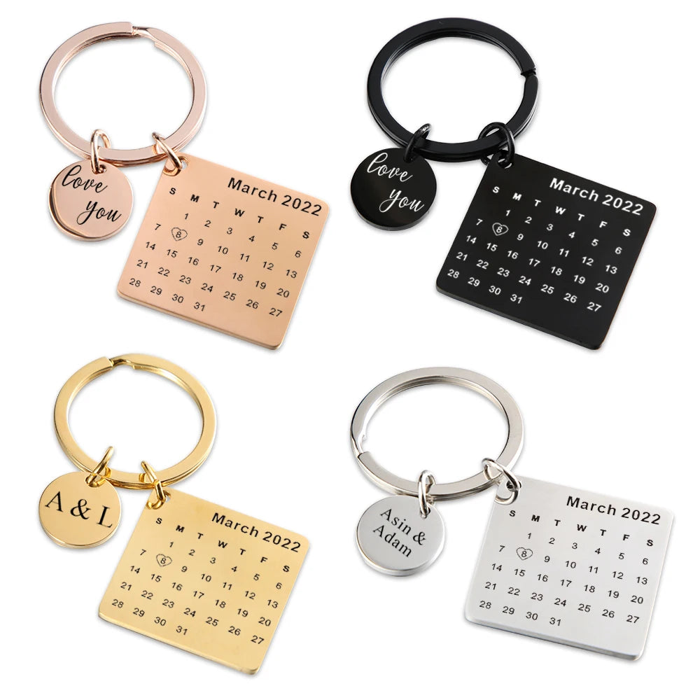 Personalized Calendar Date Keychain