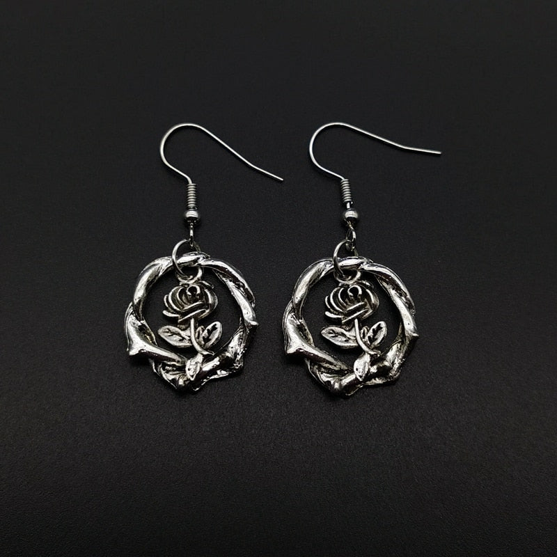 Gothic Barbed Wire Heart Earrings (Available in 7 Designs) BigBeryl