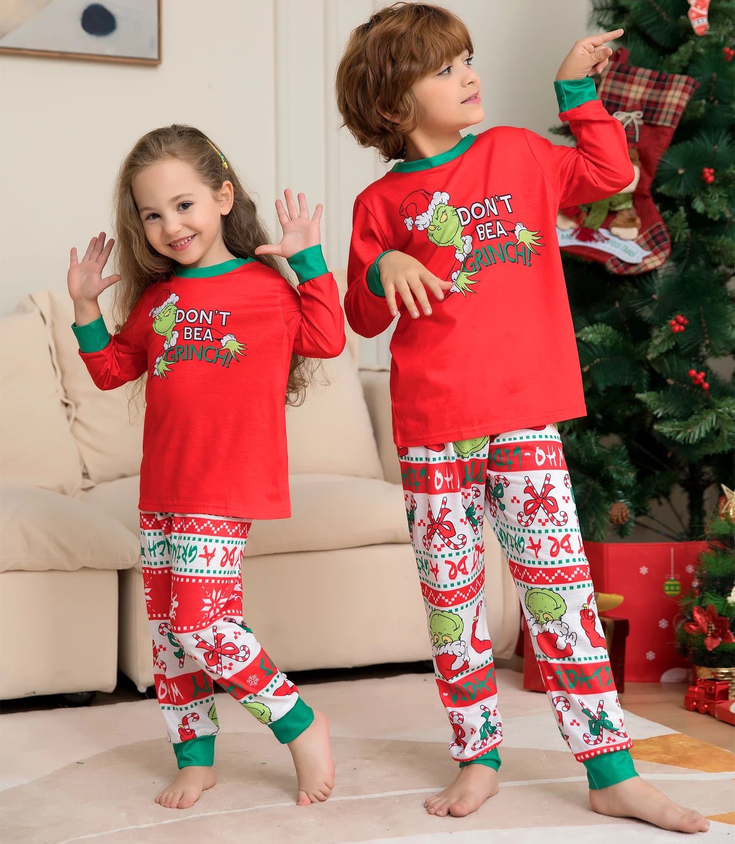 Monster Print Christmas Pajama Set BigBeryl