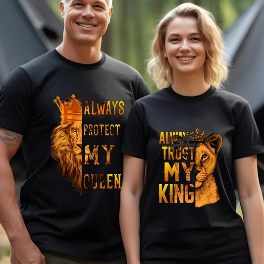 Lion King and Queen Couple Shirts