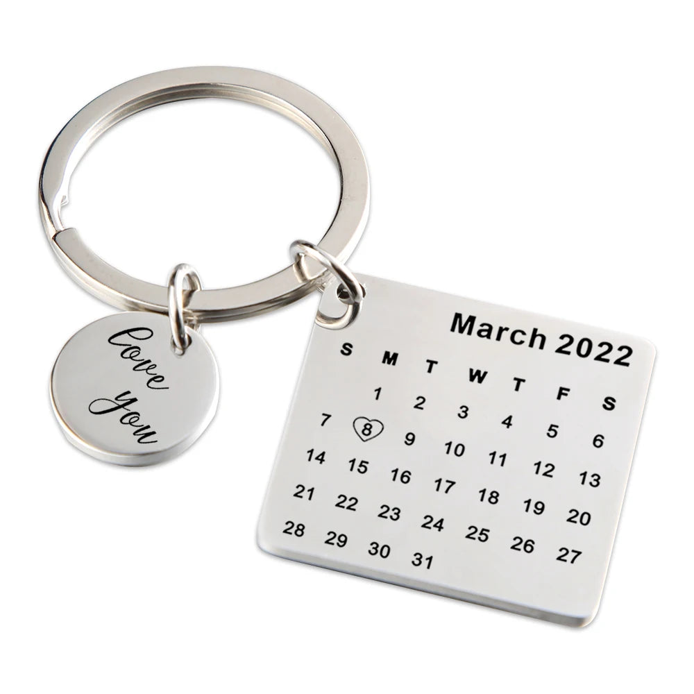 Personalized Calendar Date Keychain