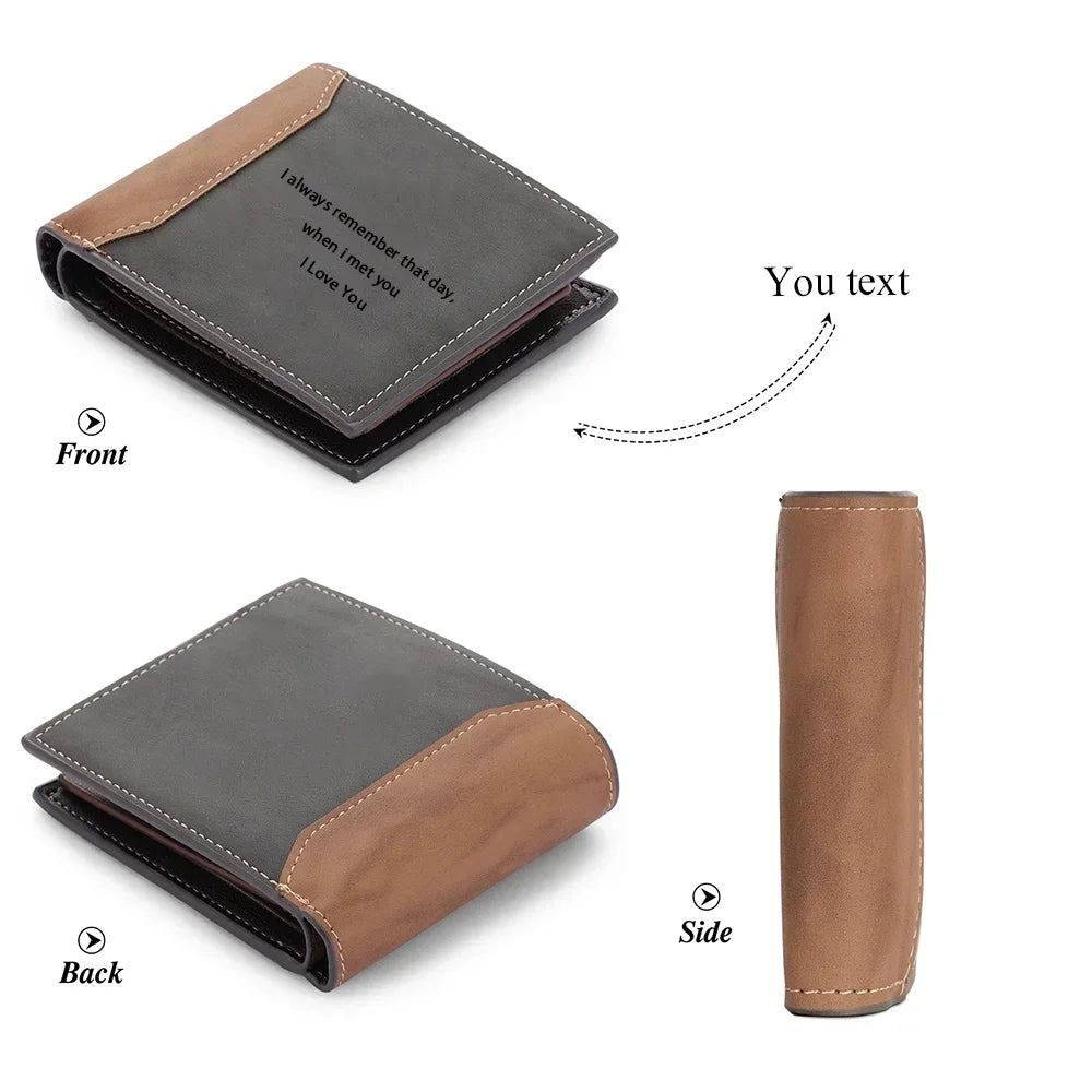 Personalized Wallet for Men – Custom Photo & Name Bifold Wallet