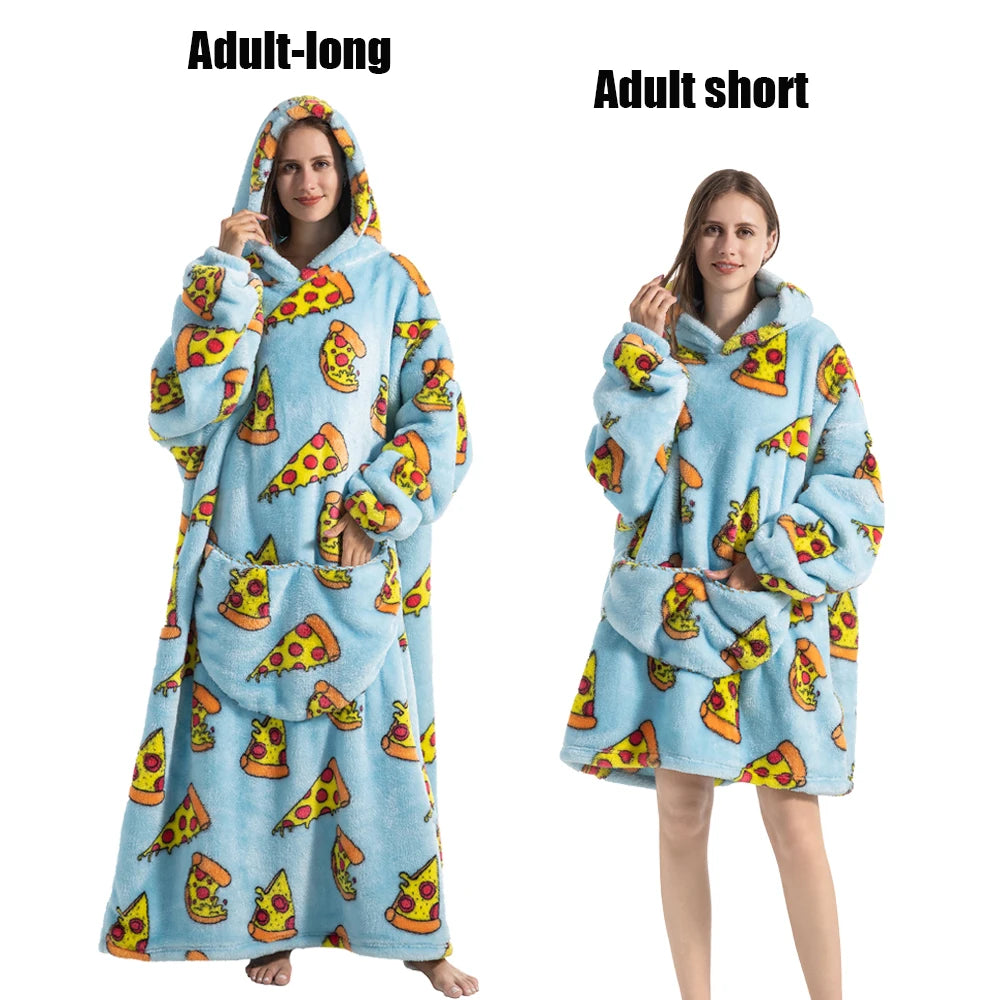 Cute Animal Prints Wearable Blanket Hoodie