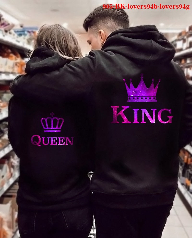 King and Queen Couple Hoodies - BigBeryl