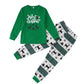 Green Merry Christmas Elk Family Pajamas