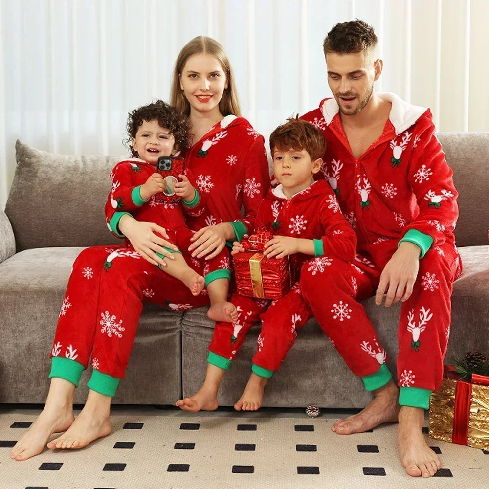 Warm Christmas Jumpsuits Matching Family PJs