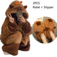 3D Capybara Plush Fleece Hooded Loungewear Suit