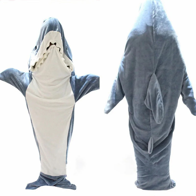 Viral Shark Sleeping Bag Plush Full-Body Wearable Blanket