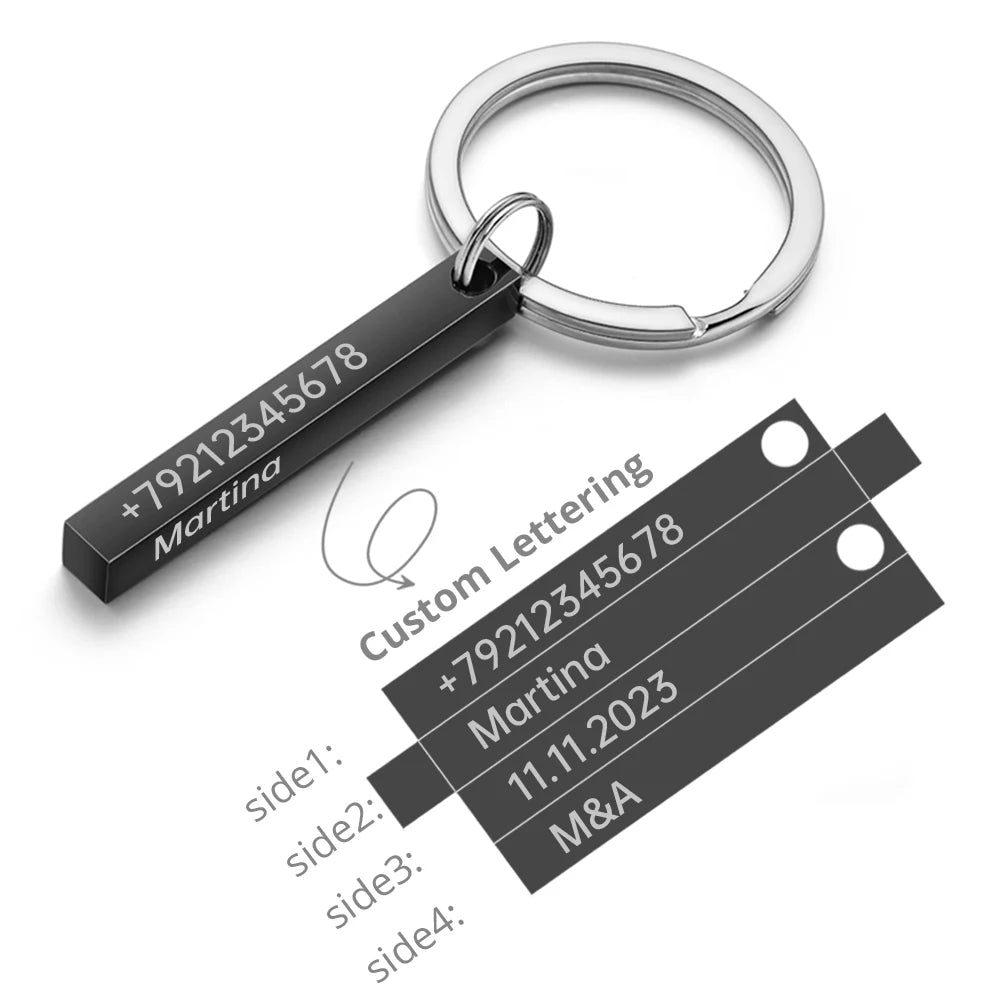 Coordinates Bar Keychain BigBeryl