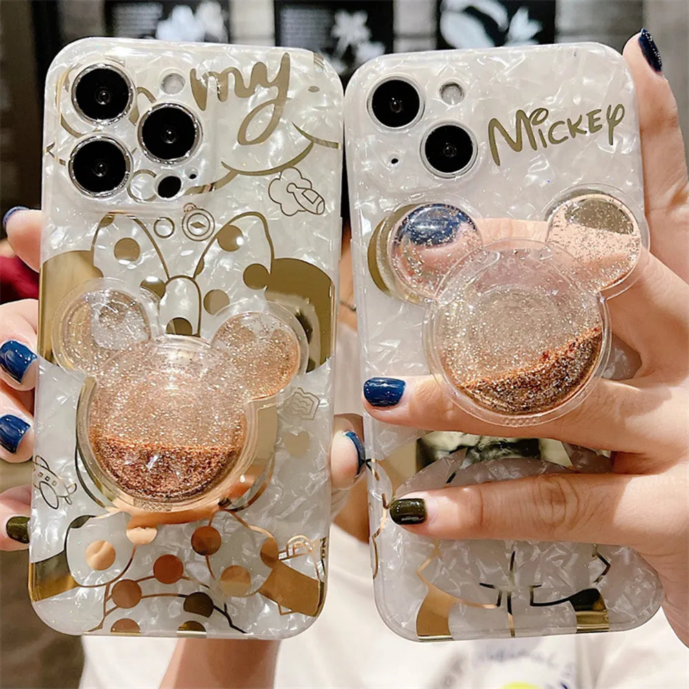 Mickey Minnie Couple iPhone Cases with Phone Holder
