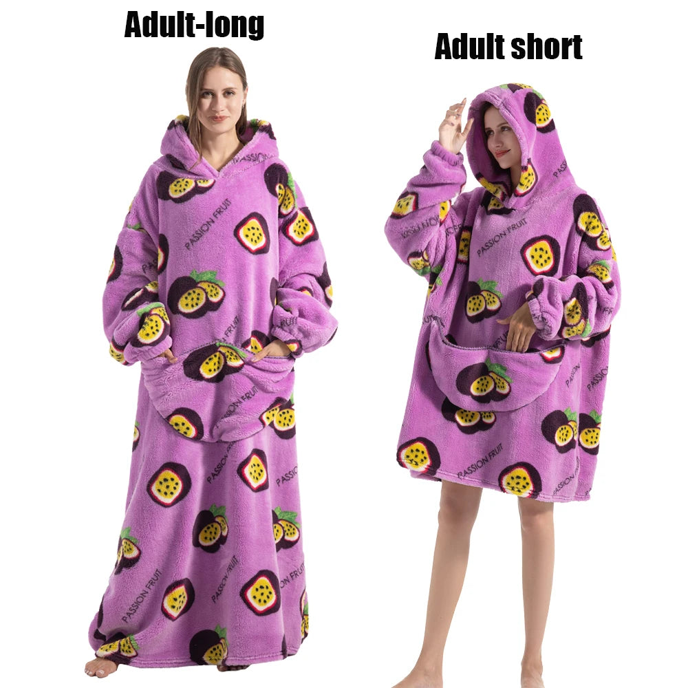 Cute Animal Prints Wearable Blanket Hoodie