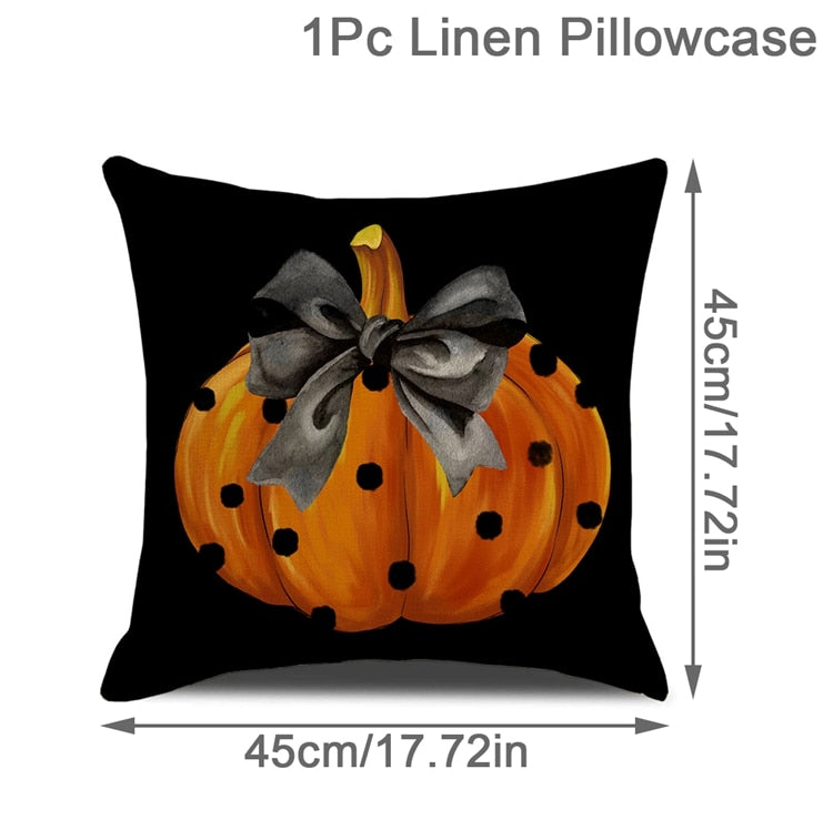 Halloween Theme Linen Cushion Covers