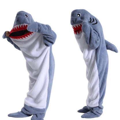 Viral Shark Sleeping Bag Plush Full-Body Wearable Blanket