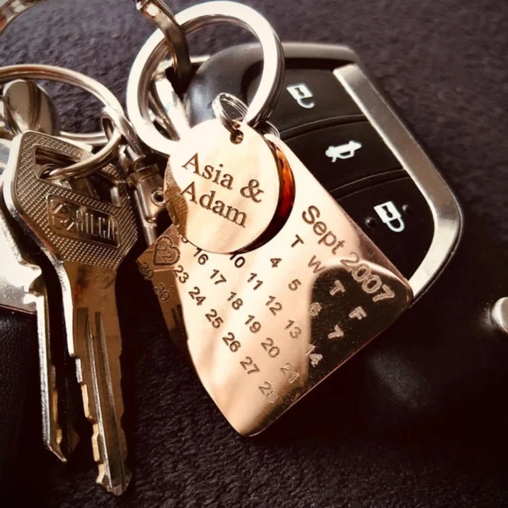 Personalized Calendar Date Keychain