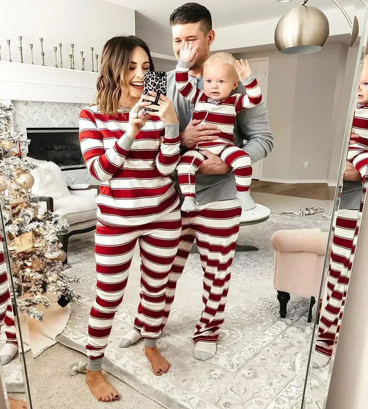 Striped Xmas Family Matching Pajamas