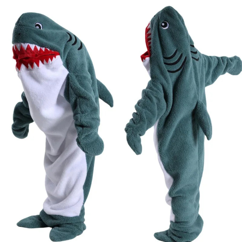 Viral Shark Sleeping Bag Plush Full-Body Wearable Blanket