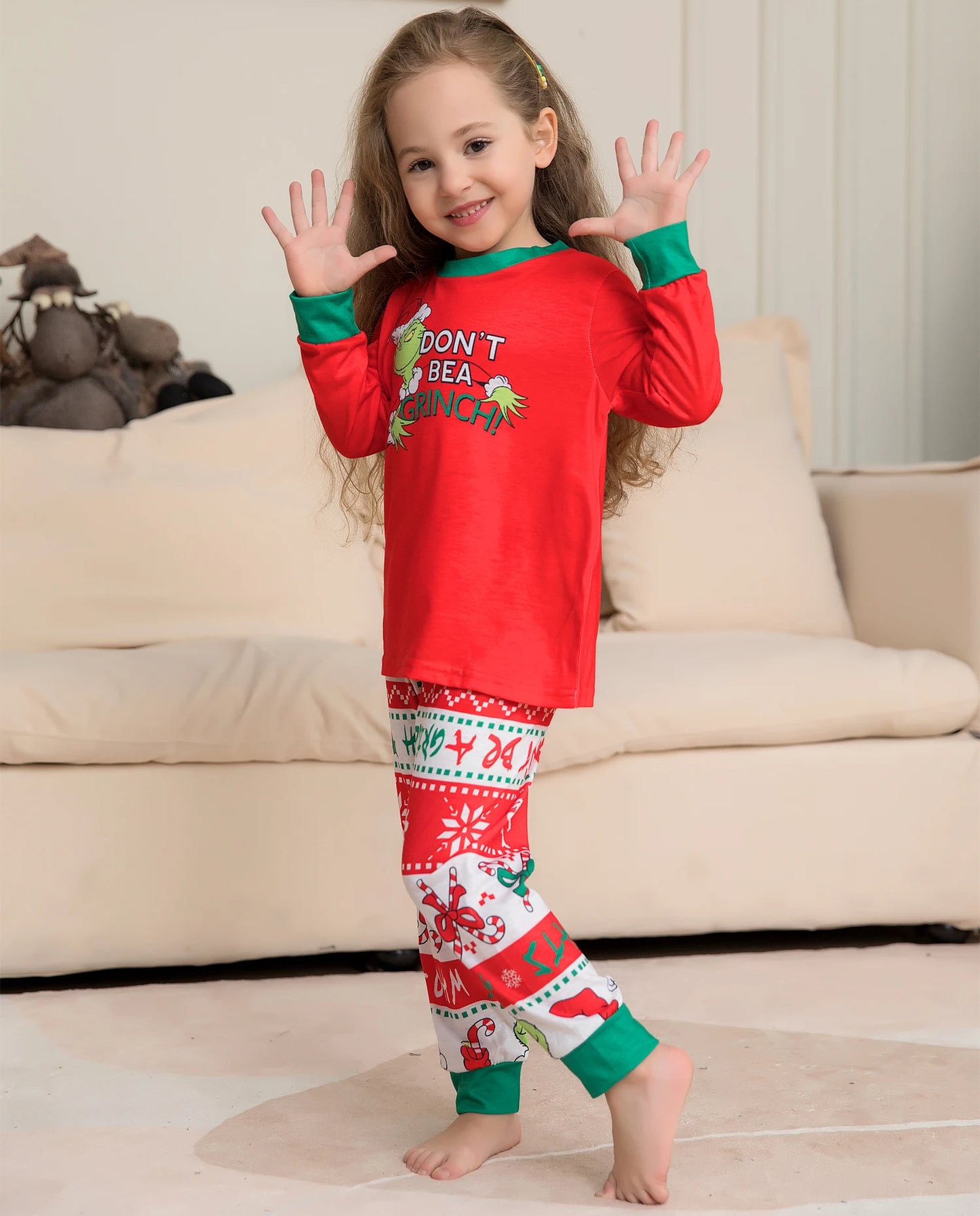 Monster Print Christmas Pajama Set BigBeryl