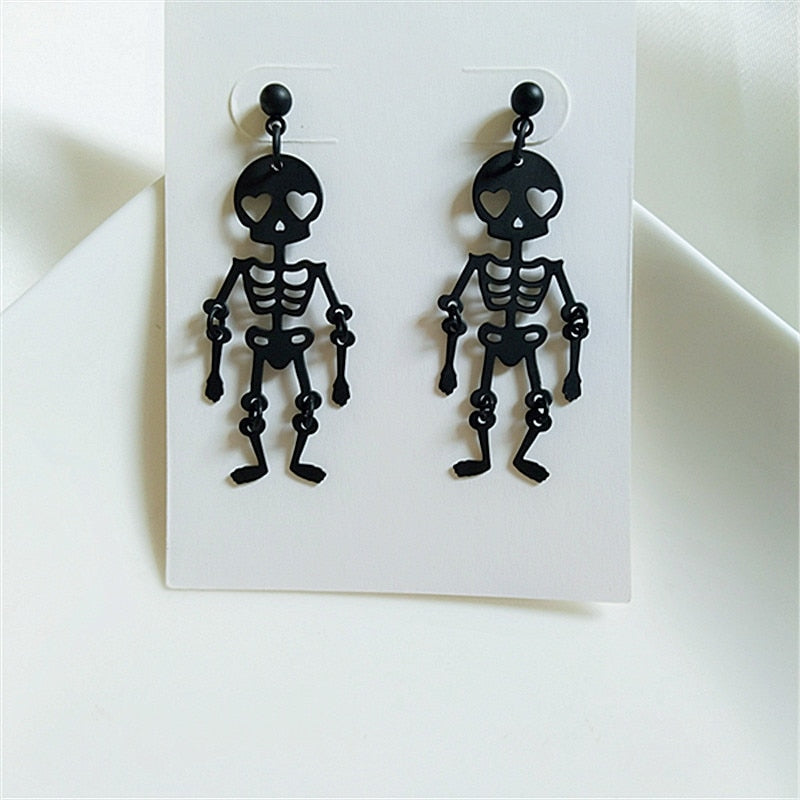 Halloween Skeleton Dangle Earrings BigBeryl