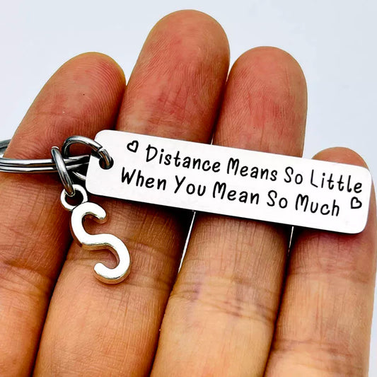 Long Distance Gift Keychain For Boyfriend With Initial