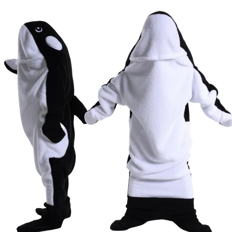 Viral Shark Sleeping Bag Plush Full-Body Wearable Blanket