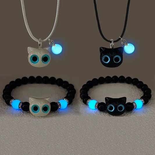 Cute Dragon Glow in the Dark Matching Bracelets & Necklaces