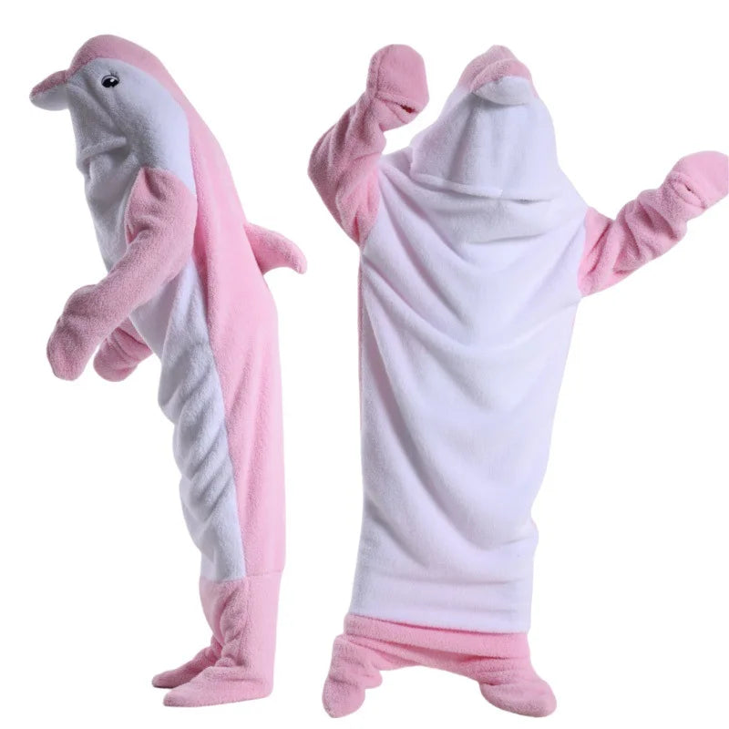 Viral Shark Sleeping Bag Plush Full-Body Wearable Blanket