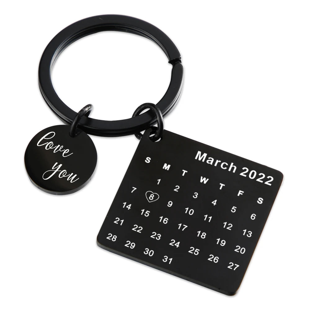 Personalized Calendar Date Keychain