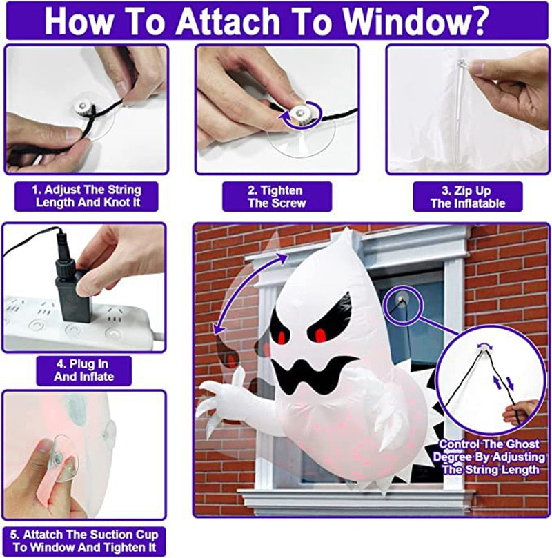 Giant Inflatable Phantom Ghost Coming Out Of Window