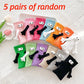 Magnetic Hand Holding Socks with 3D Eyes – Funny Couple Socks in Red, Yellow, Green & Pink (1 Pair, Unisex)