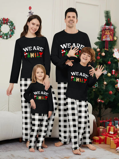 We Are Family Plaid Christmas Pajamas