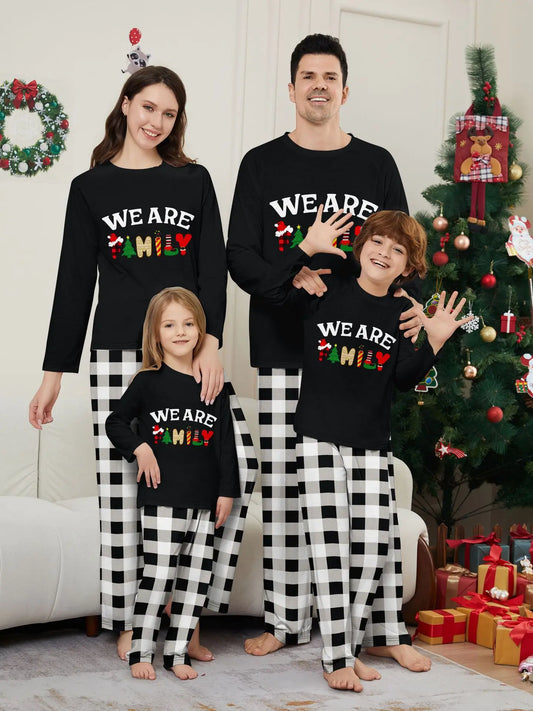We Are Family Plaid Christmas Pajamas