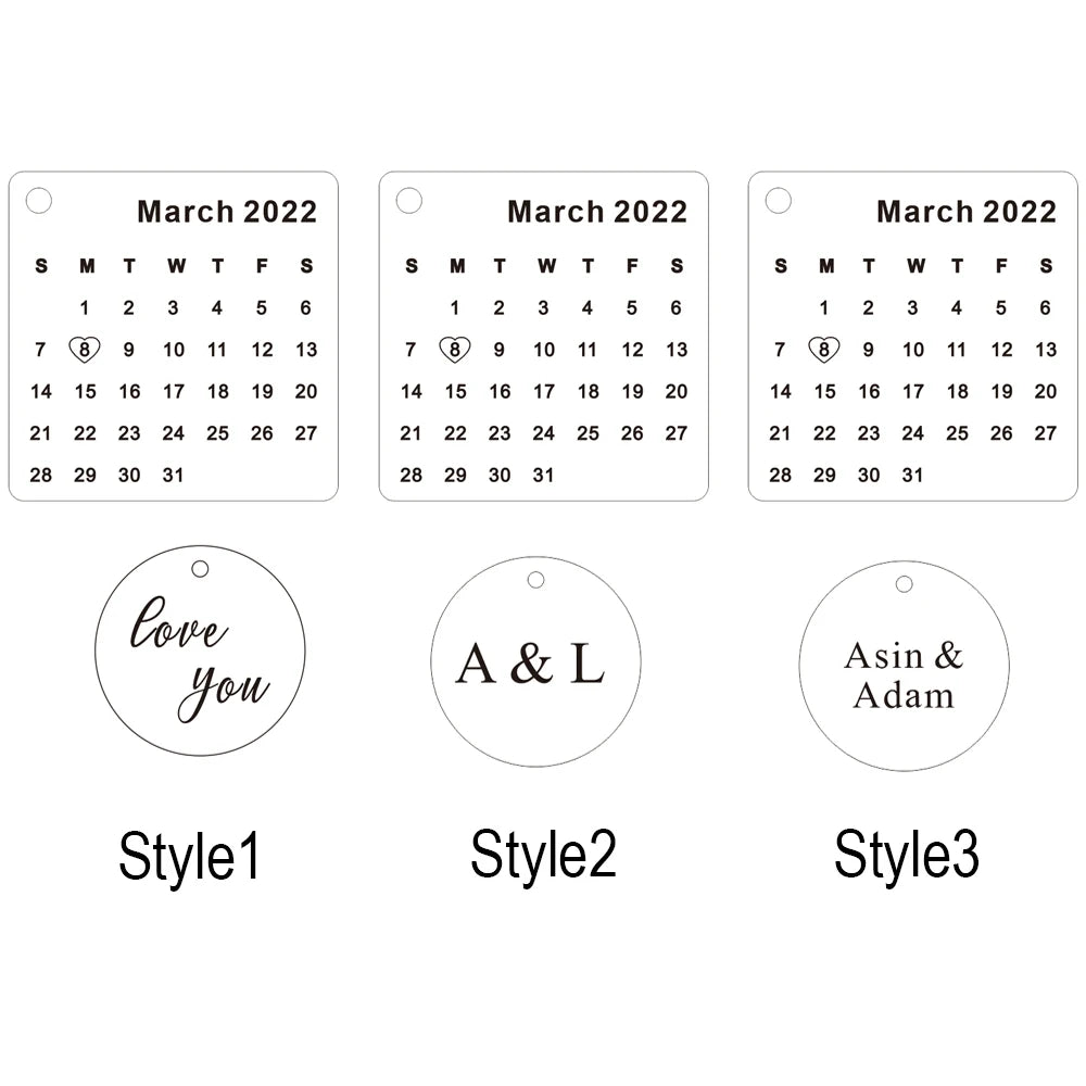 Personalized Calendar Date Keychain