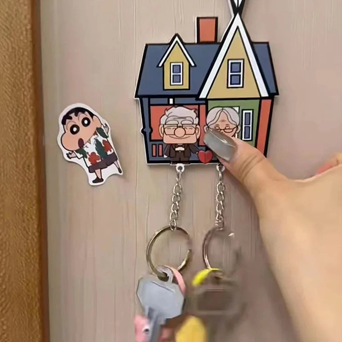 Cartoon Couple Keychain with Holder