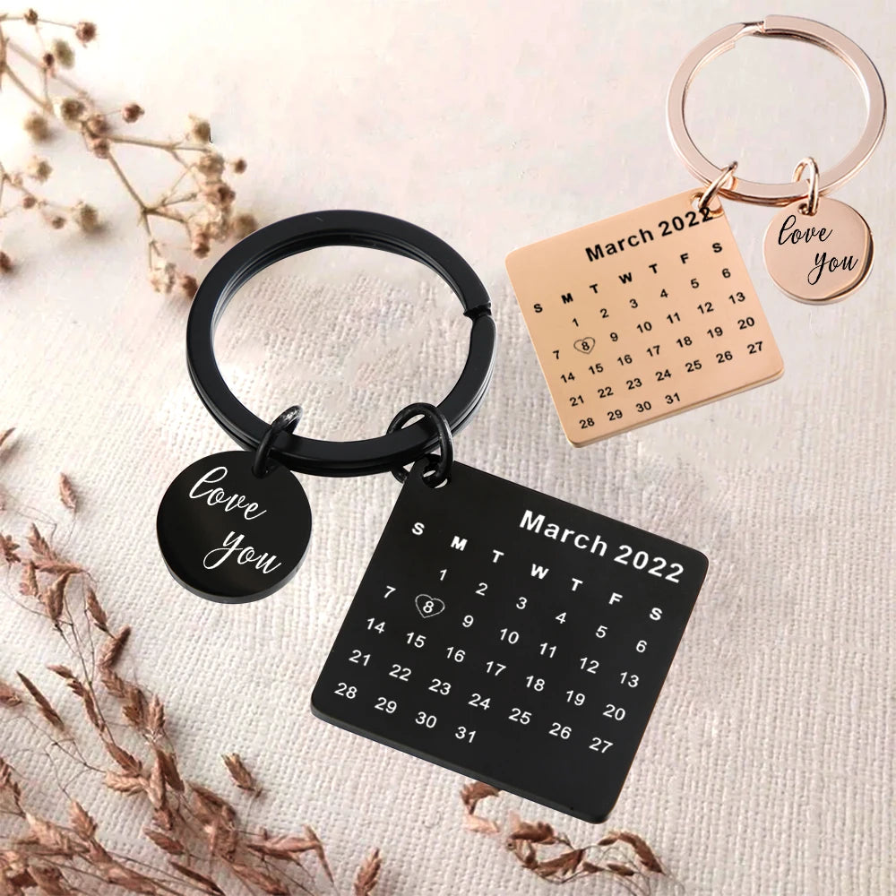 Personalized Calendar Date Keychain