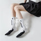 Halloween Magnetic Hand-Holding Socks – Bat & Ghost Couple Socks with 3D Wings (Unisex, Mid-Calf)