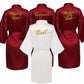 Sexy Burgundy Satin Robes For Bridesmaids, Sister & Mother Of The Groom