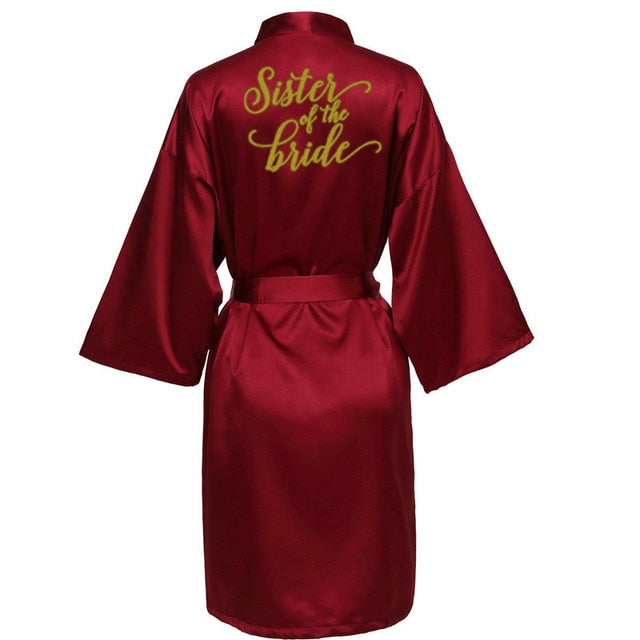 Sexy Burgundy Satin Robes For Bridesmaids, Sister & Mother Of The Groom BigBeryl