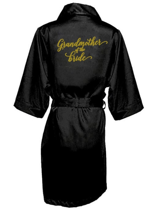 Black Short Kimono Robes For Bride & Bridesmaids BigBeryl