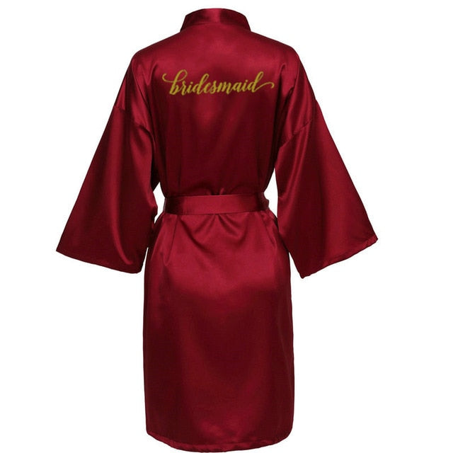 Sexy Burgundy Satin Robes For Bridesmaids, Sister & Mother Of The Groom BigBeryl