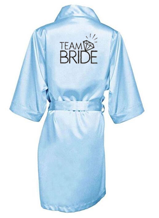 Chic Team Bride Satin Robes For Bridal Party